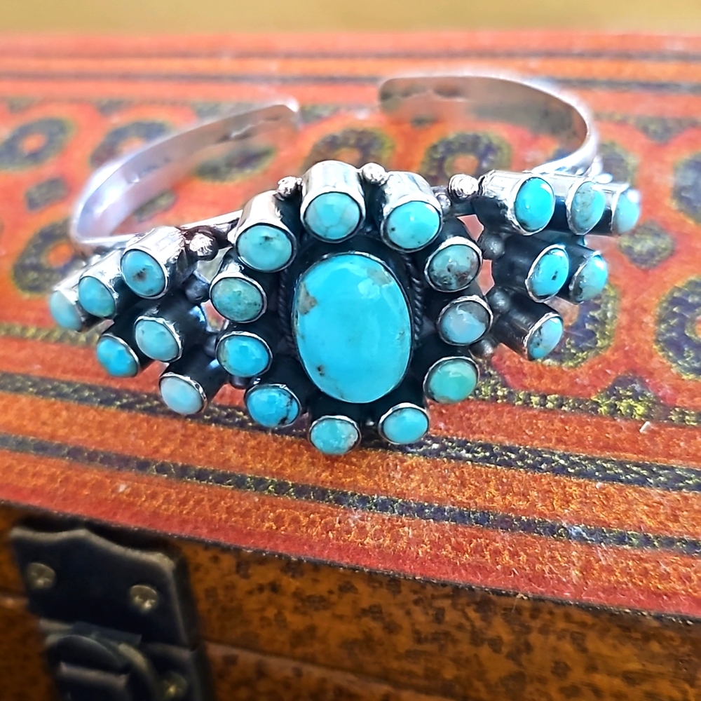 Sterling Silver Navajo Turquoise Cuff